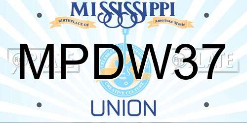 MPDW37 Mississippi License Plate