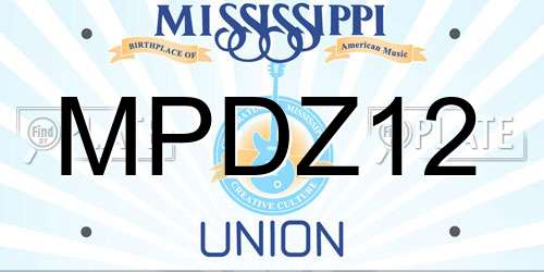 MPDZ12 Mississippi License Plate