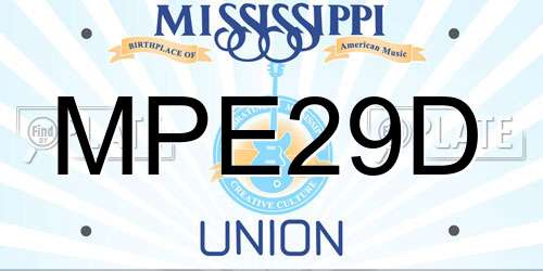 MPE29D Mississippi License Plate