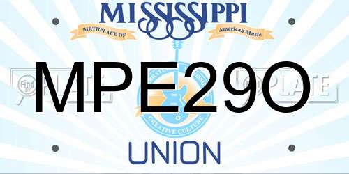 MPE29O Mississippi License Plate