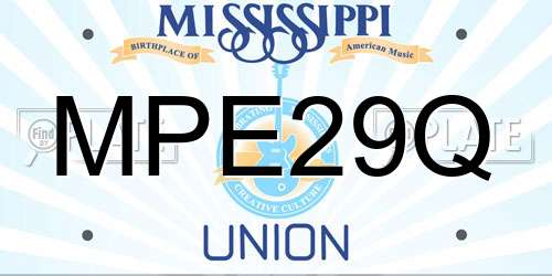 MPE29Q Mississippi License Plate