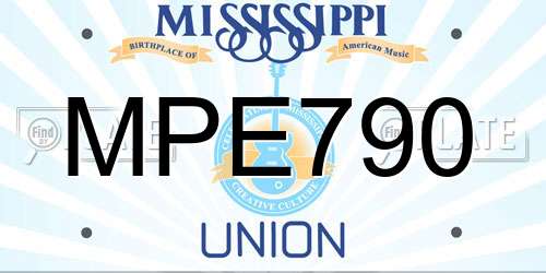 MPE790 Mississippi License Plate