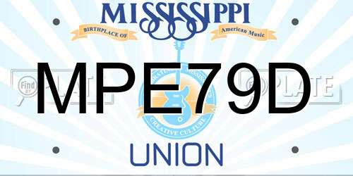 MPE79D Mississippi License Plate