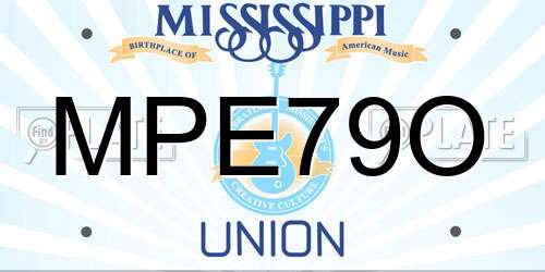 MPE79O Mississippi License Plate