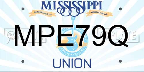 MPE79Q Mississippi License Plate