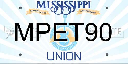 MPET90 Mississippi License Plate