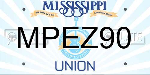 MPEZ90 Mississippi License Plate