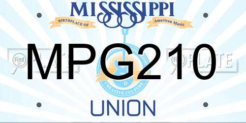 MPG210 Mississippi License Plate
