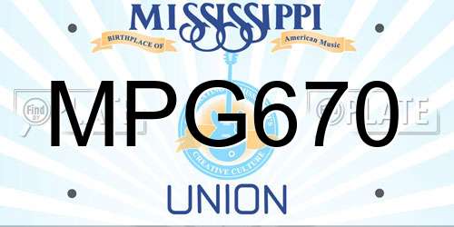 MPG670 Mississippi License Plate