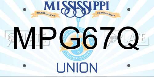MPG67Q Mississippi License Plate