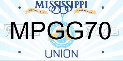 MPGG70 Mississippi License Plate