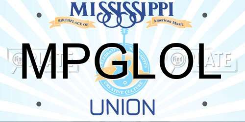 MPGLOL Mississippi License Plate