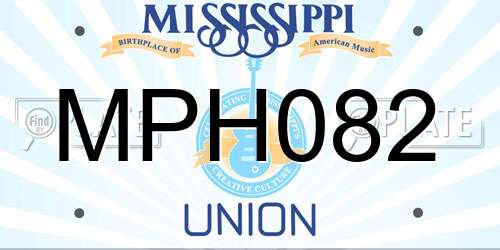 MPH082 Mississippi License Plate