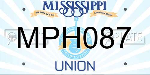 MPH087 Mississippi License Plate