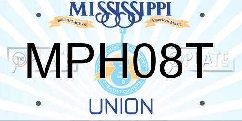 MPH08T Mississippi License Plate