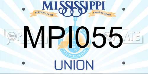 MPI055 Mississippi License Plate