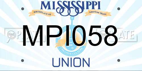 MPI058 Mississippi License Plate
