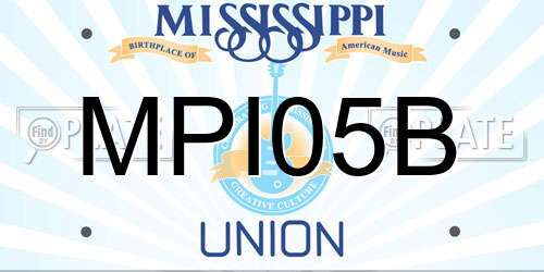 MPI05B Mississippi License Plate