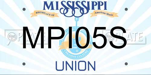 MPI05S Mississippi License Plate
