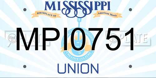 MPI0751 Mississippi License Plate