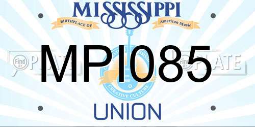 MPI085 Mississippi License Plate