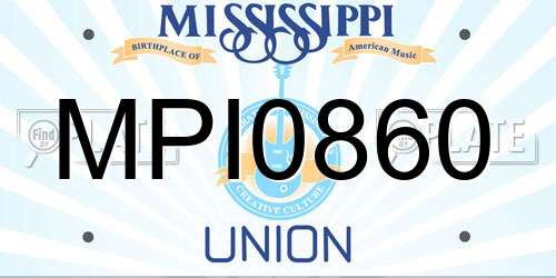 MPI0860 Mississippi License Plate