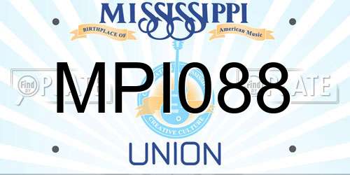 MPI088 Mississippi License Plate