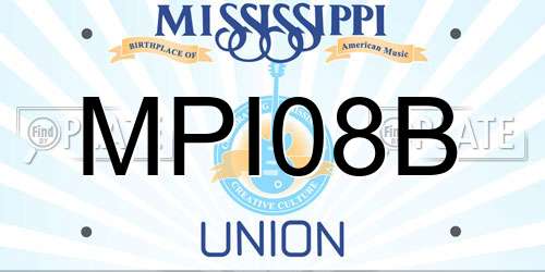 MPI08B Mississippi License Plate