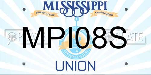 MPI08S Mississippi License Plate