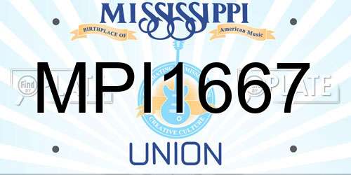 MPI1667 Mississippi License Plate