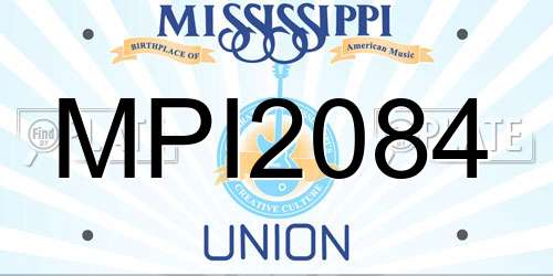 MPI2084 Mississippi License Plate