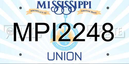 MPI2248 Mississippi License Plate