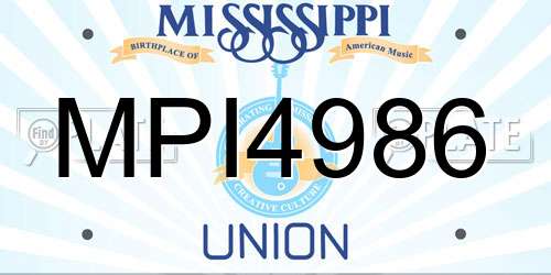 MPI4986 Mississippi License Plate