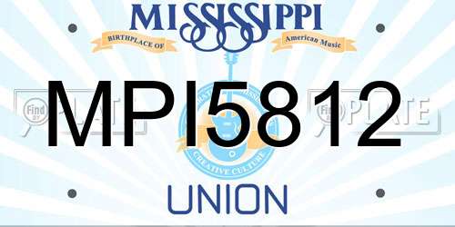MPI5812 Mississippi License Plate