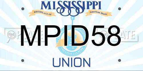MPID58 Mississippi License Plate