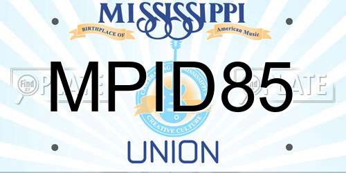 MPID85 Mississippi License Plate
