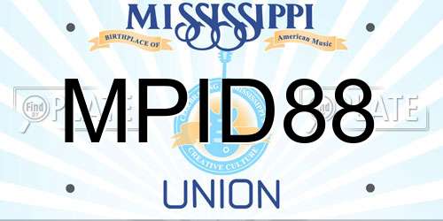 MPID88 Mississippi License Plate