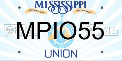 MPIO55 Mississippi License Plate