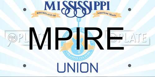 MPIRE Mississippi License Plate