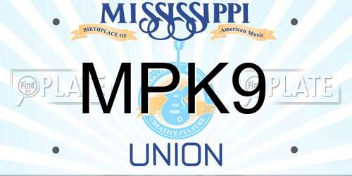 MPK9 Mississippi License Plate