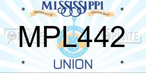 MPL442 Mississippi License Plate