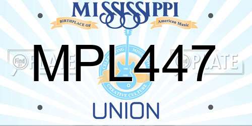 MPL447 Mississippi License Plate