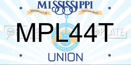 MPL44T Mississippi License Plate