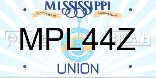 MPL44Z Mississippi License Plate