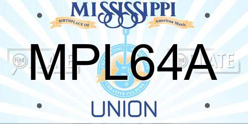 MPL64A Mississippi License Plate