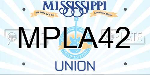 MPLA42 Mississippi License Plate