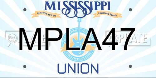 MPLA47 Mississippi License Plate