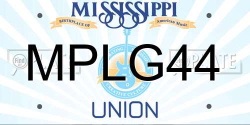 MPLG44 Mississippi License Plate