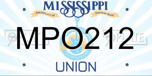 MPO212 Mississippi License Plate