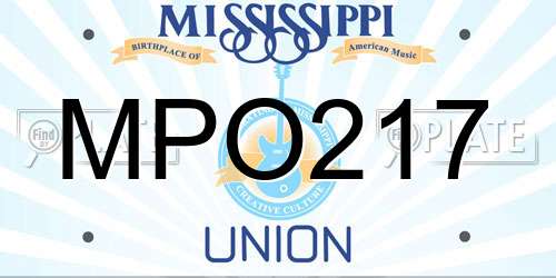 MPO217 Mississippi License Plate